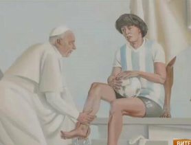 Это не Месси: в костеле в Беларуси на фреске изобразили футболиста Аргентины