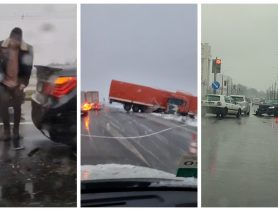 В снегопад в Брестской области много аварий: Береза, Дрогичин, Барановичи, Пинск, Брест