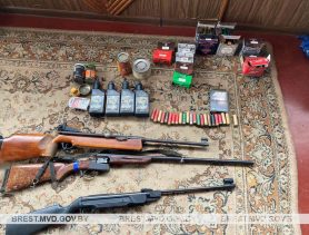 У бывшего охотника в Ганцевичском районе нашли боевой арсенал