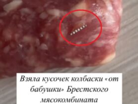 Девушка показала, что нашла в брестской колбасе, комментаторы не верят
