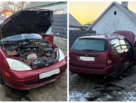 В Ивацевичском районе загорелась машина