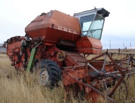 Бітва за ўраджай на трохкалёсным камбайне